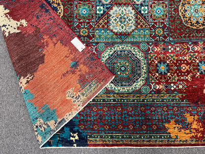 8X10 Mamluk Multicolor Handmade Wool Rug # 14697