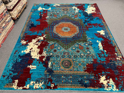 10X14 Mamluk Multicolor Handmade Wool Rug # 14696