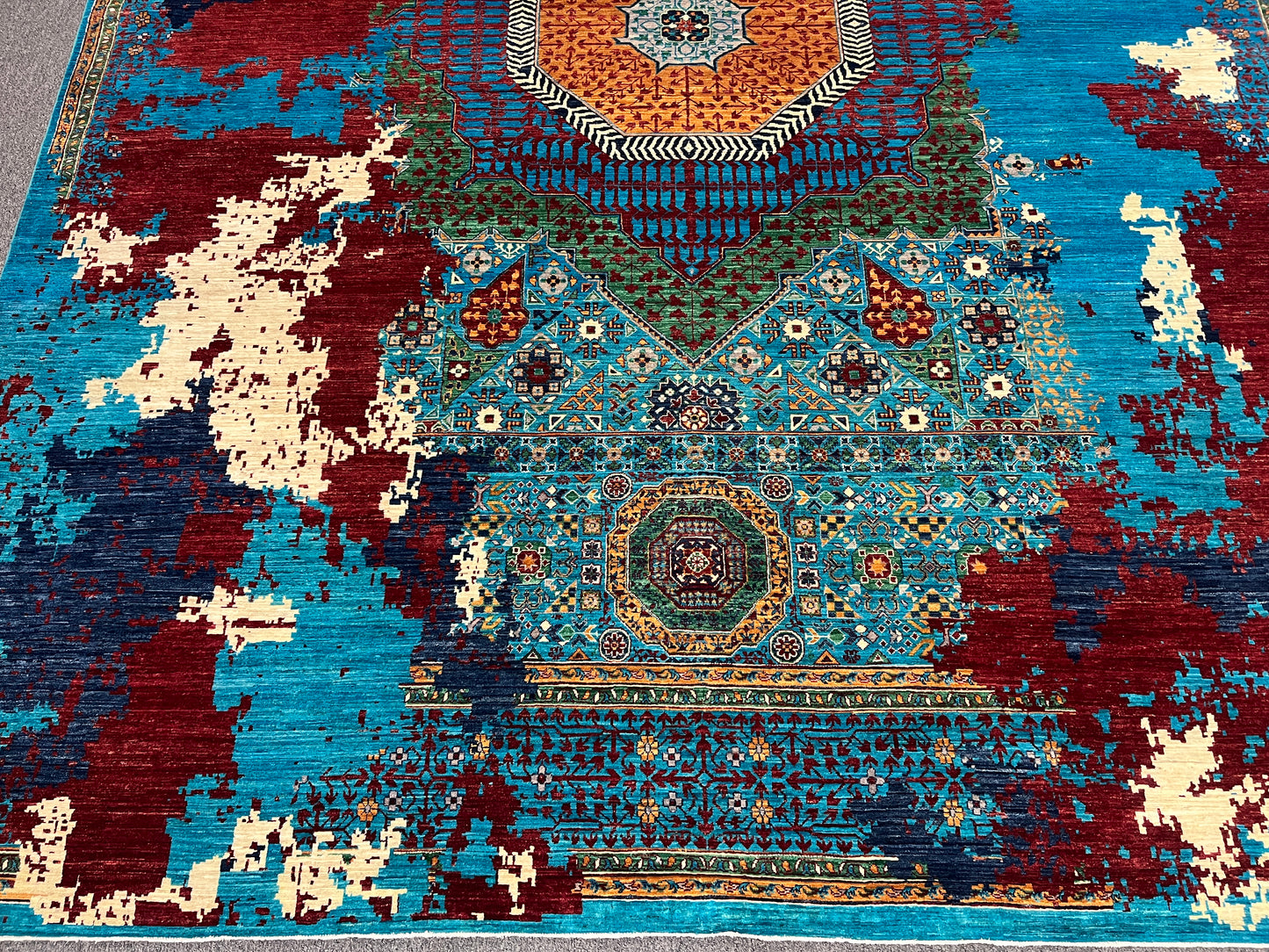 10X14 Mamluk Multicolor Handmade Wool Rug # 14696