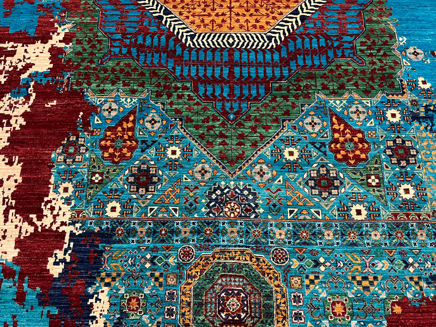 10X14 Mamluk Multicolor Handmade Wool Rug # 14696