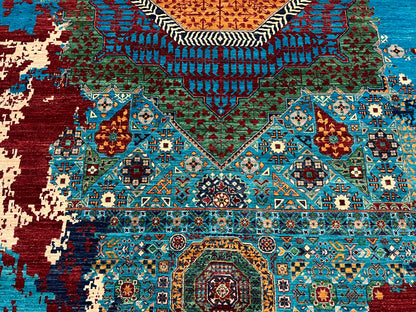 10X14 Mamluk Multicolor Handmade Wool Rug # 14696