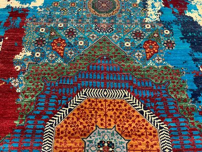 10X14 Mamluk Multicolor Handmade Wool Rug # 14696
