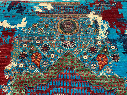 10X14 Mamluk Multicolor Handmade Wool Rug # 14696