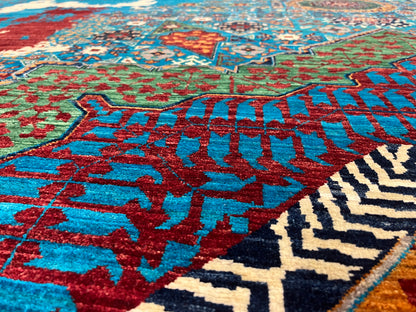 10X14 Mamluk Multicolor Handmade Wool Rug # 14696