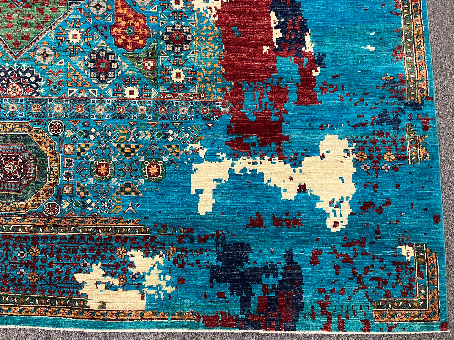 10X14 Mamluk Multicolor Handmade Wool Rug # 14696