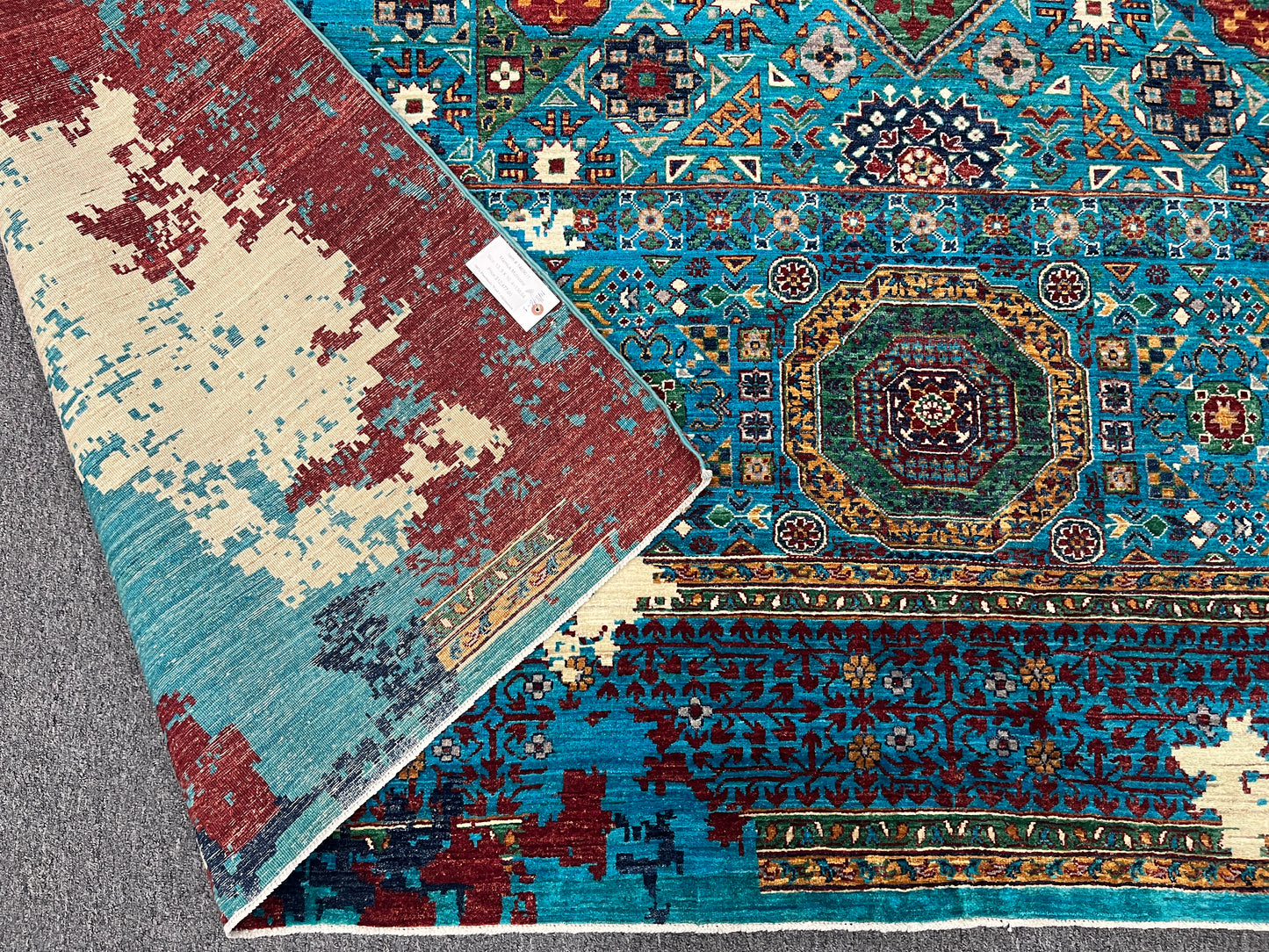 10X14 Mamluk Multicolor Handmade Wool Rug # 14696