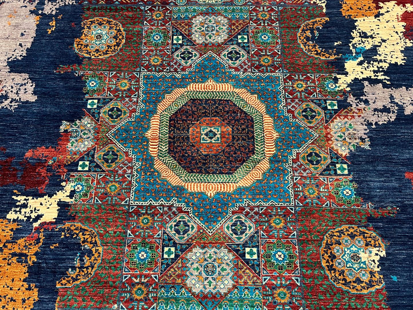 8X10 Mamluk Multicolor Abstract Handmade Wool Rug # 14723