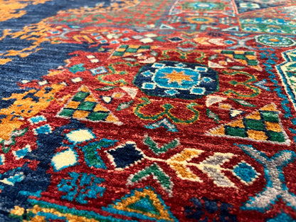 8X10 Mamluk Multicolor Abstract Handmade Wool Rug # 14723