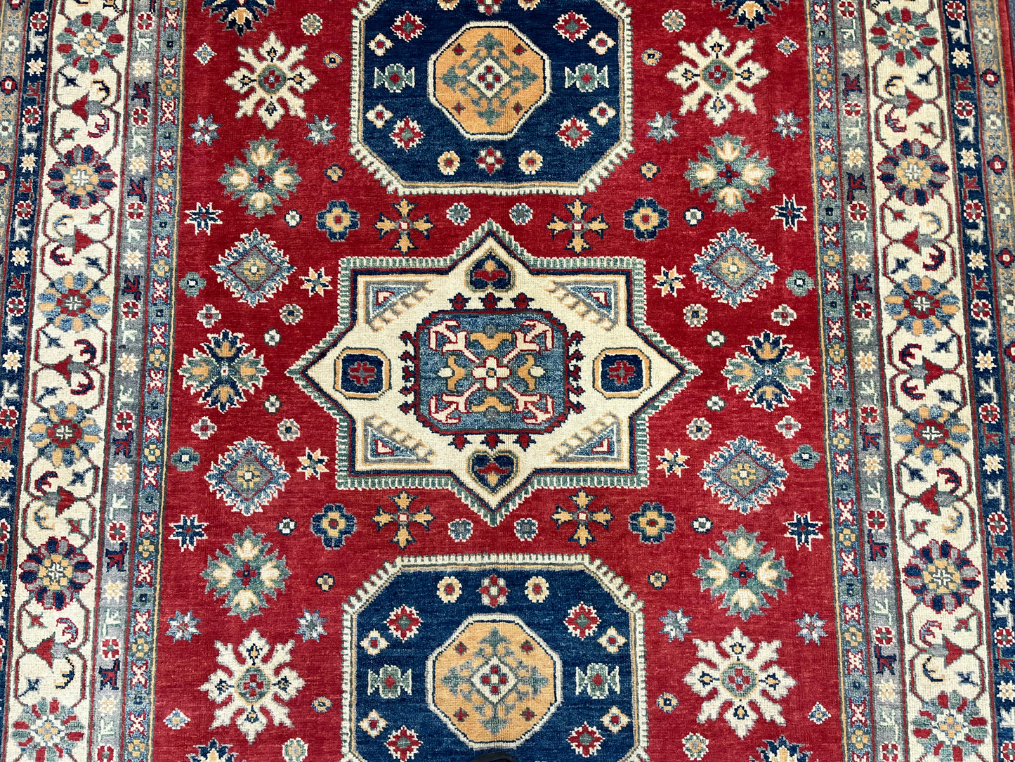 Kazak Red 6X8 Handmade Wool Rug # 13902