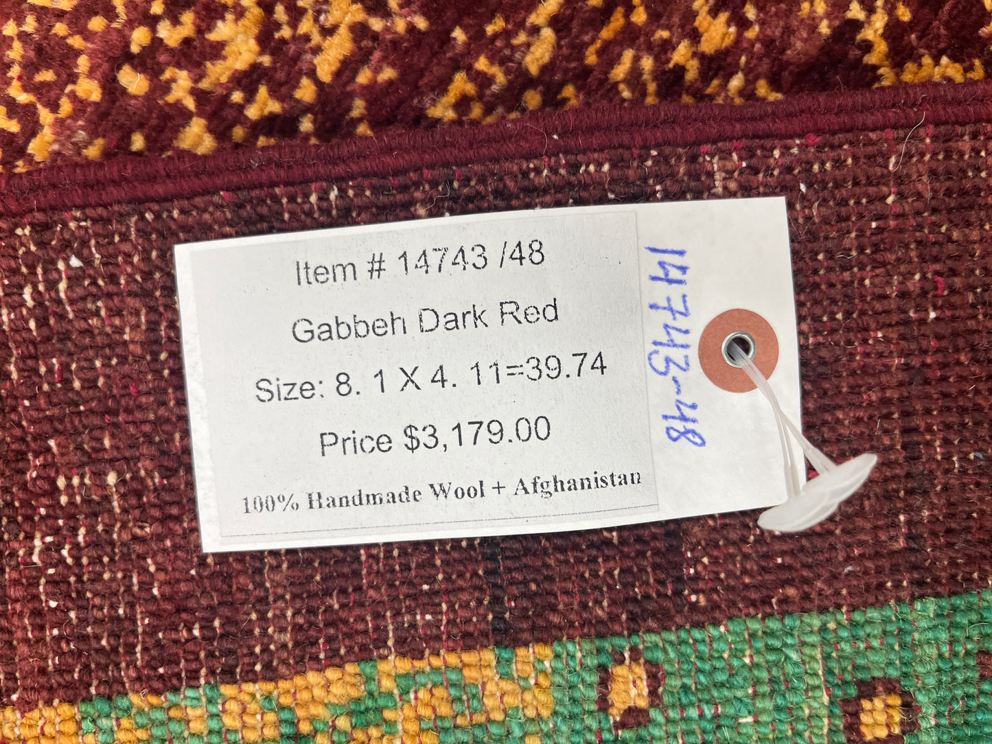5X8 Dark Red Gabbeh Handmade Wool Rug # 14743