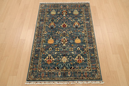 5X7 Light Blue Aryana Handmade Wool Rug # 14742