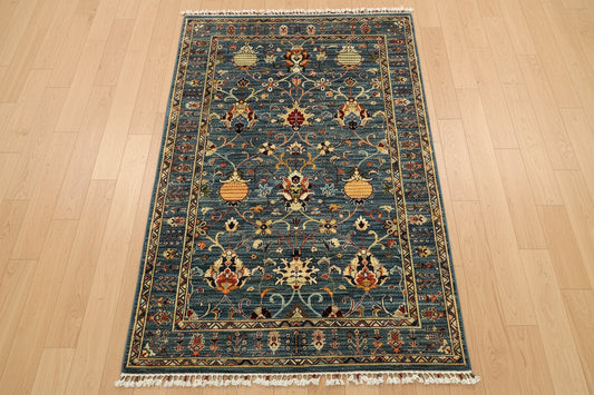 5X7 Light Blue Aryana Handmade Wool Rug # 14742