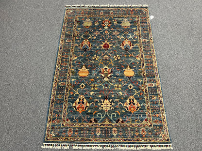 5X7 Light Blue Aryana Handmade Wool Rug # 14742