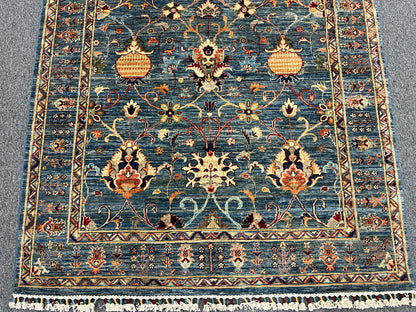 5X7 Light Blue Aryana Handmade Wool Rug # 14742