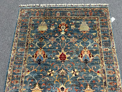 5X7 Light Blue Aryana Handmade Wool Rug # 14742