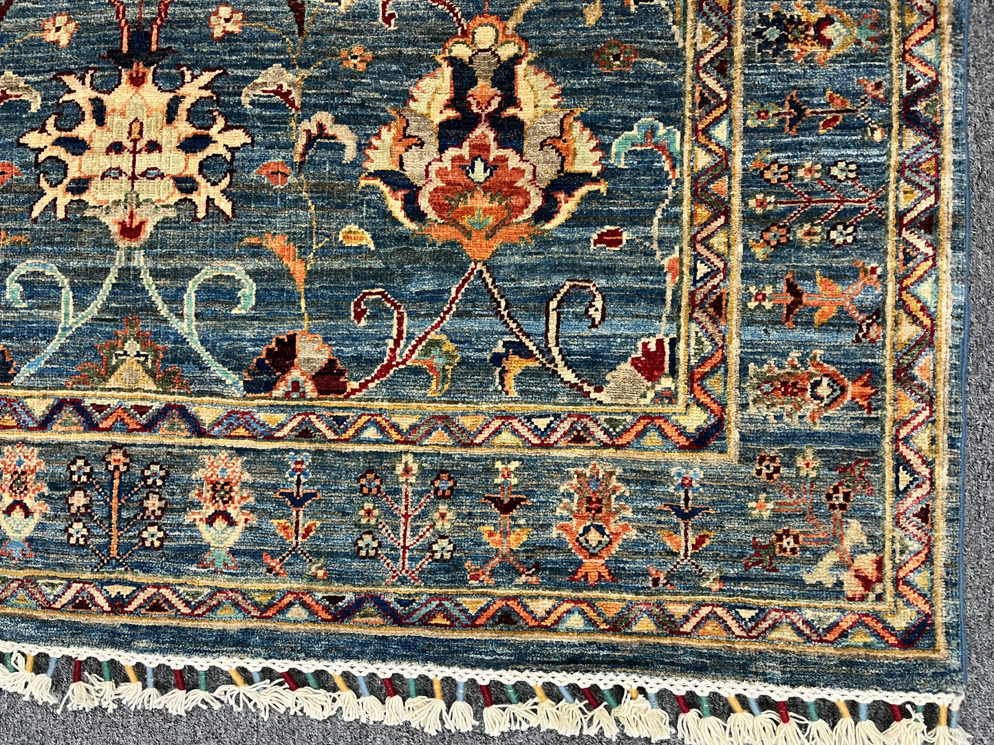 5X7 Light Blue Aryana Handmade Wool Rug # 14742