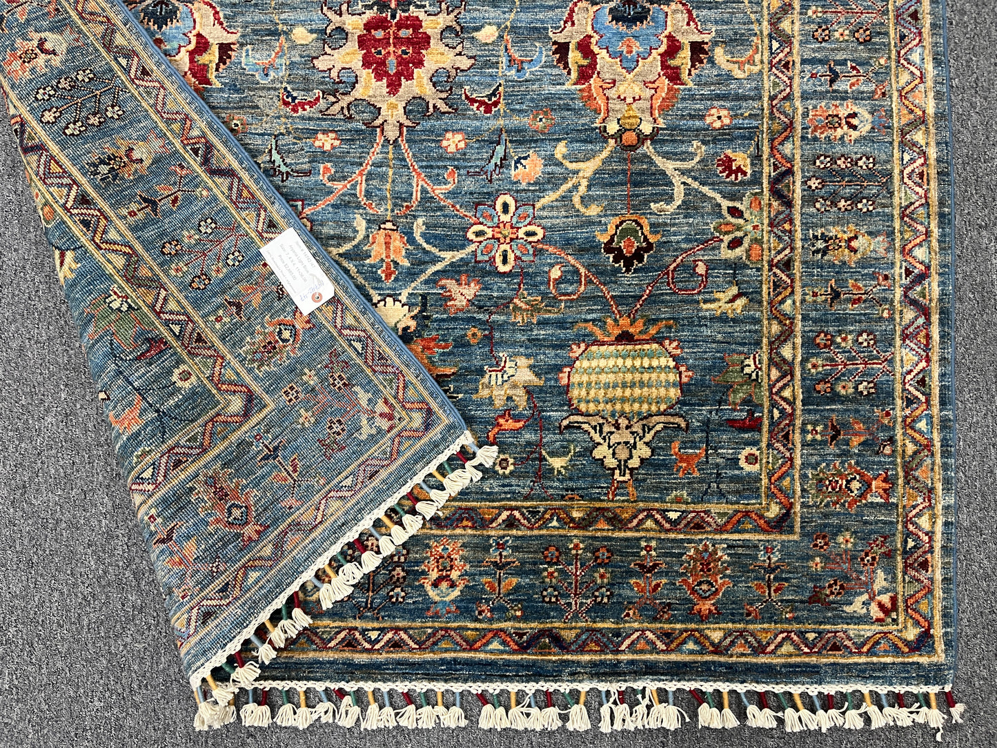 5X7 Light Blue Aryana Handmade Wool Rug # 14742
