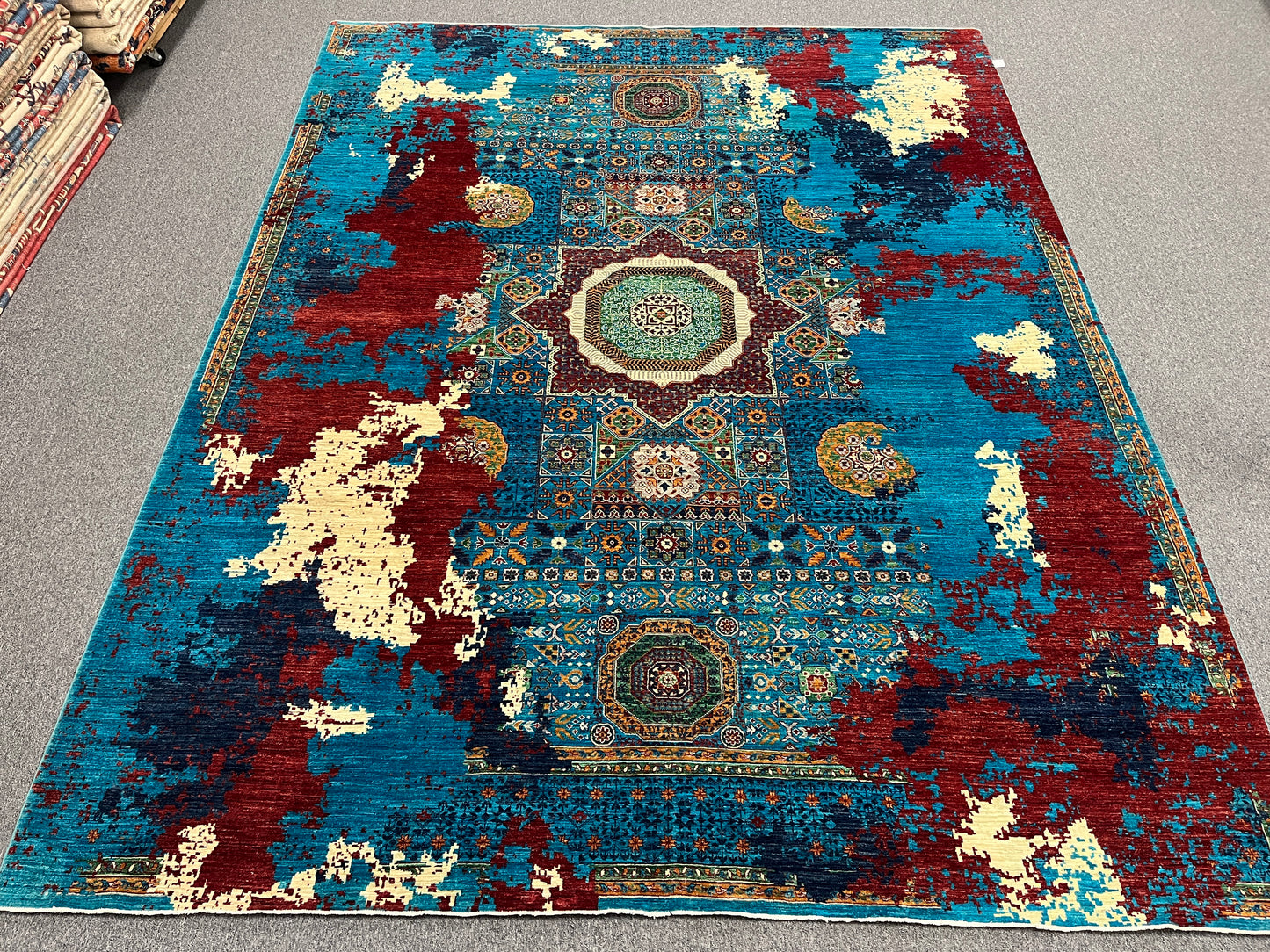 9X12 Mamluk Multicolor Handmade Wool Rug # 14701
