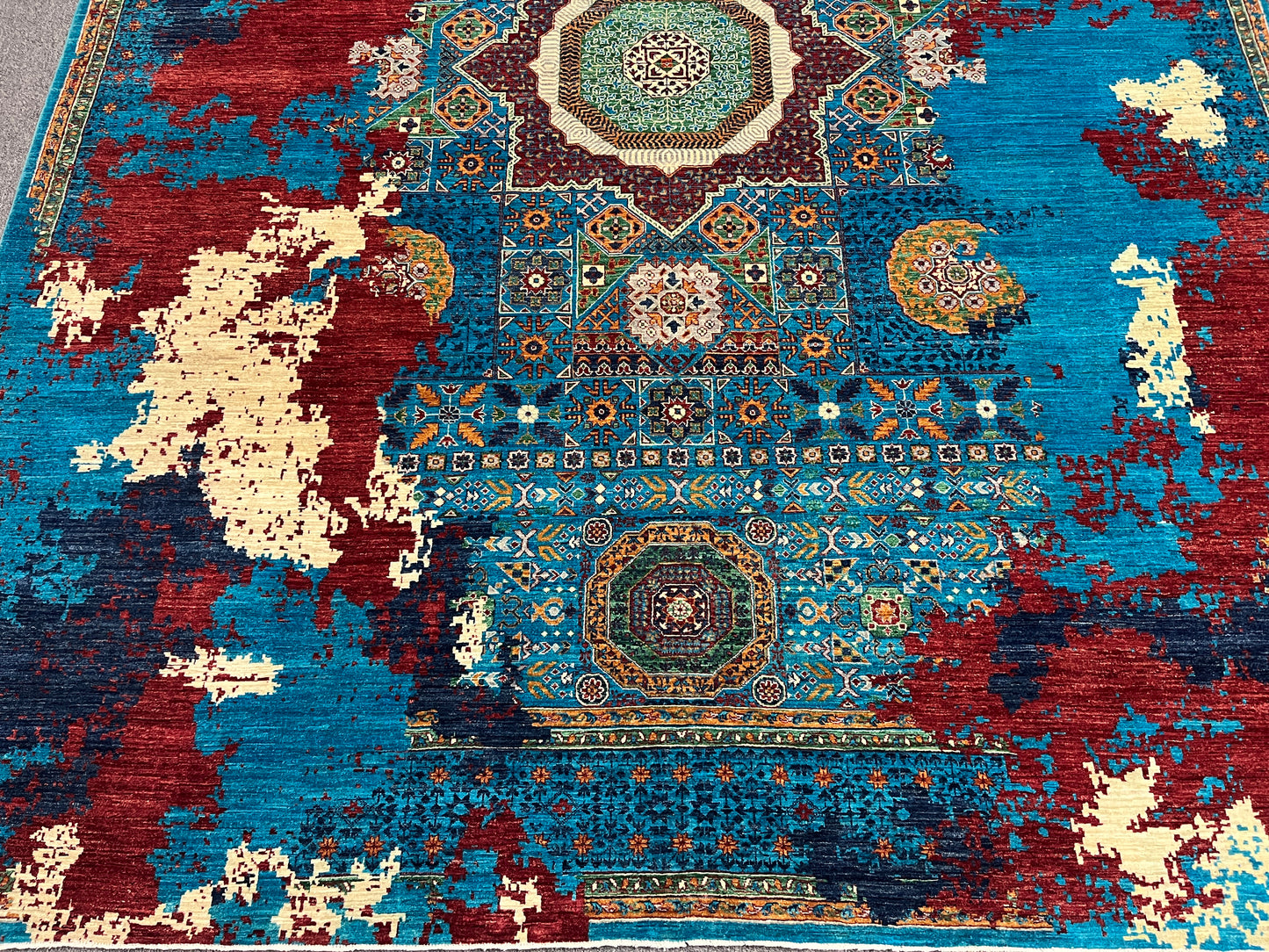 9X12 Mamluk Multicolor Handmade Wool Rug # 14701