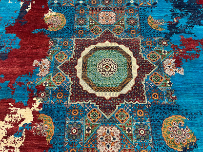 9X12 Mamluk Multicolor Handmade Wool Rug # 14701