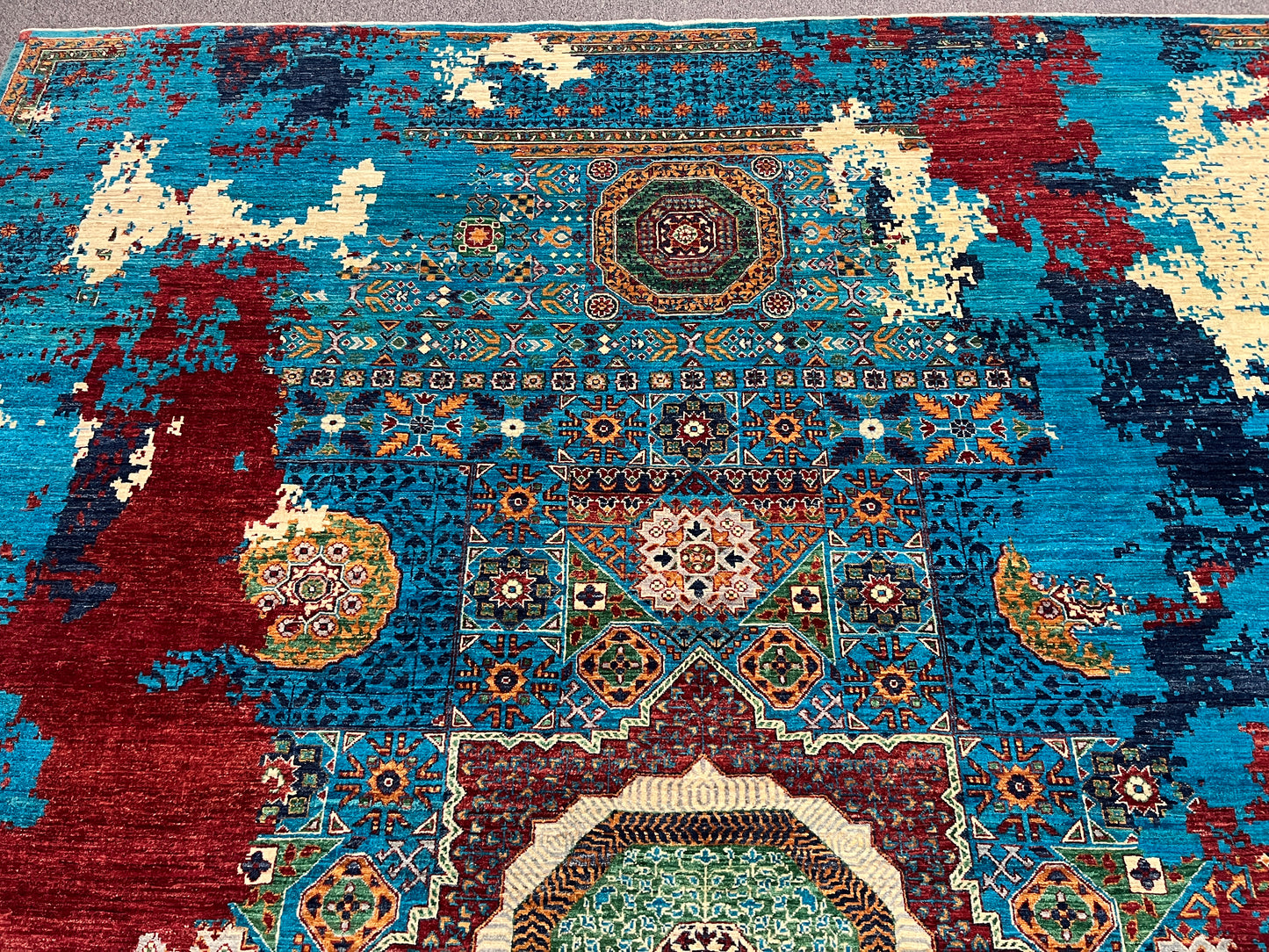 9X12 Mamluk Multicolor Handmade Wool Rug # 14701