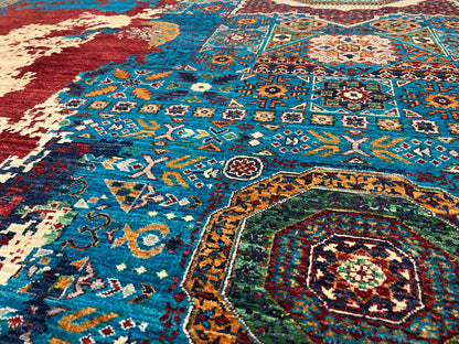 9X12 Mamluk Multicolor Handmade Wool Rug # 14701