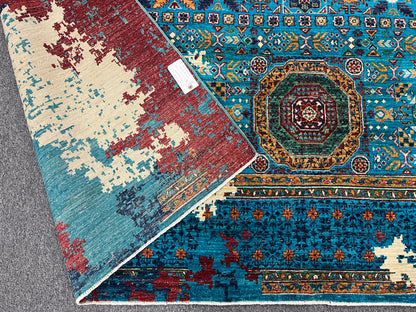 9X12 Mamluk Multicolor Handmade Wool Rug # 14701