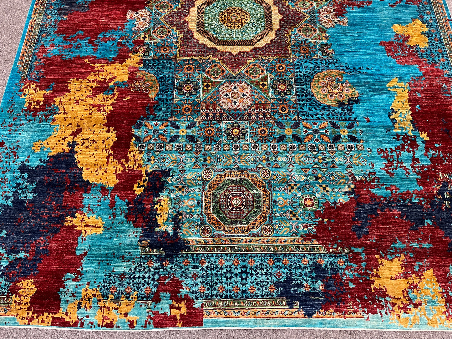 9X12 Mamluk Multicolor Handmade Wool Rug # 14702