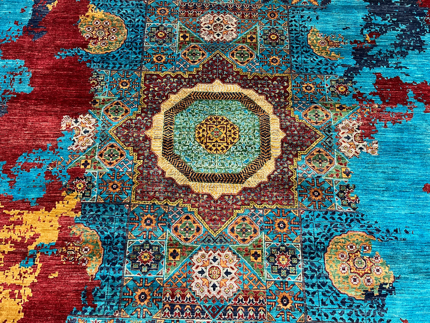 9X12 Mamluk Multicolor Handmade Wool Rug # 14702
