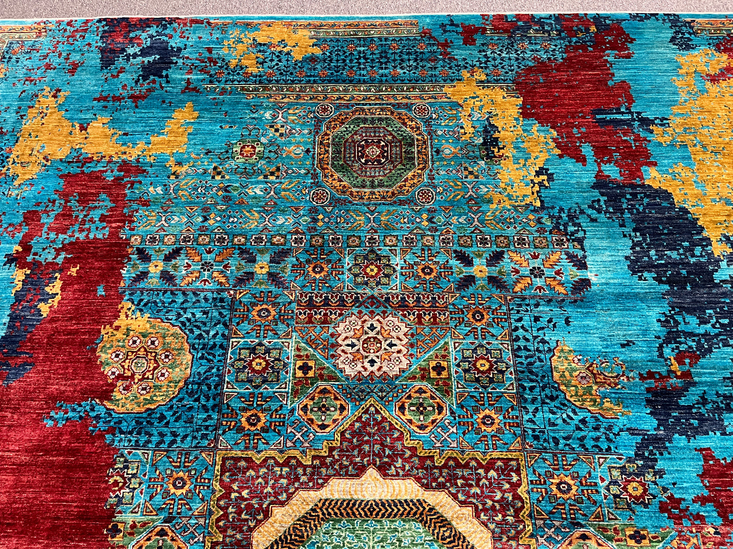 9X12 Mamluk Multicolor Handmade Wool Rug # 14702