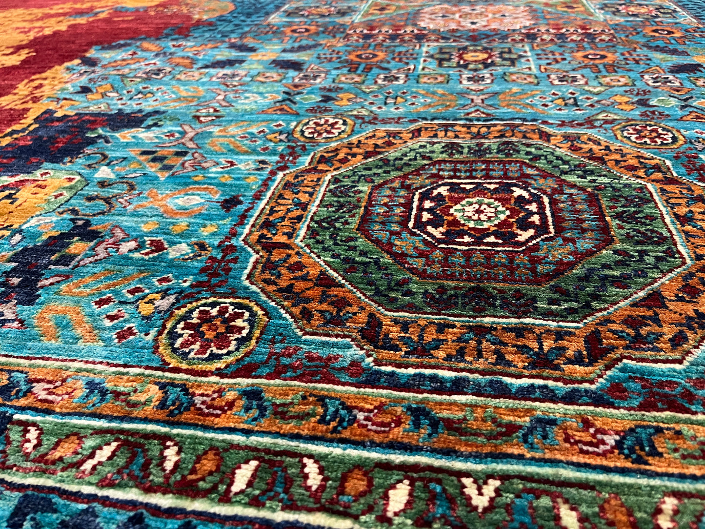 9X12 Mamluk Multicolor Handmade Wool Rug # 14702