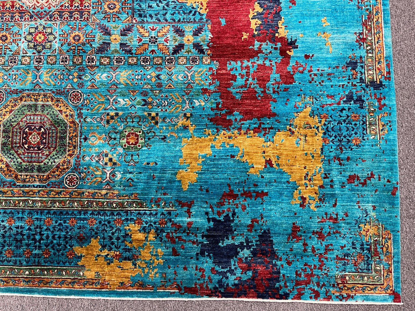 9X12 Mamluk Multicolor Handmade Wool Rug # 14702