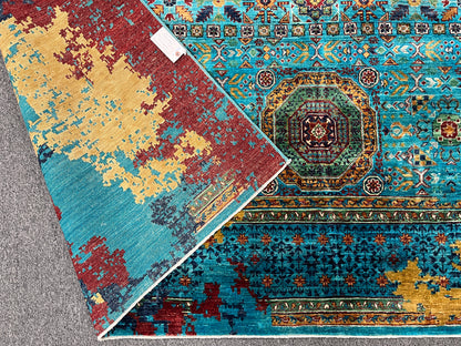 9X12 Mamluk Multicolor Handmade Wool Rug # 14702