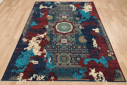 9X12 Mamluk Multicolor Handmade Wool Rug # 14705