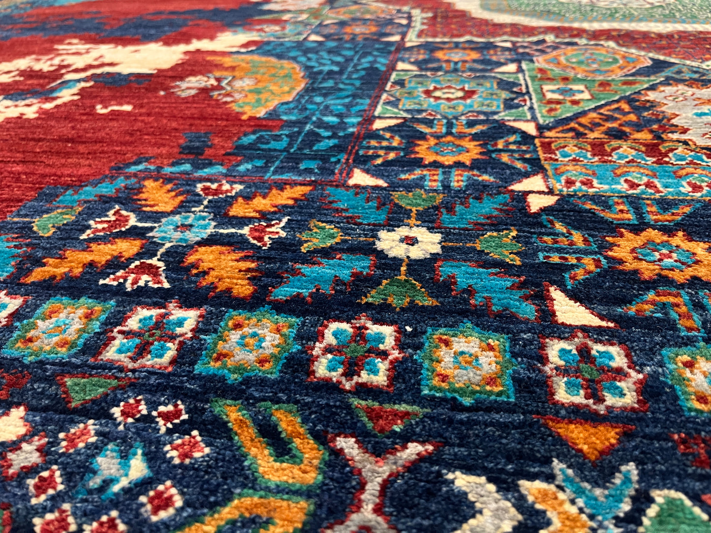 9X12 Mamluk Multicolor Handmade Wool Rug # 14705