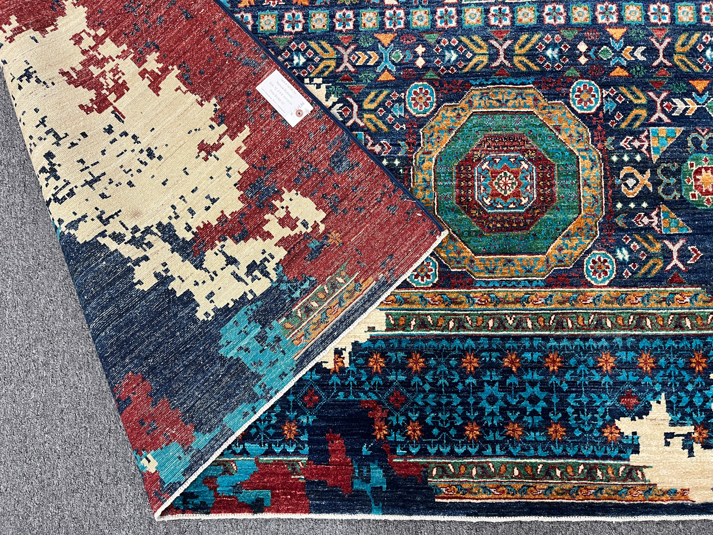 9X12 Mamluk Multicolor Handmade Wool Rug # 14705