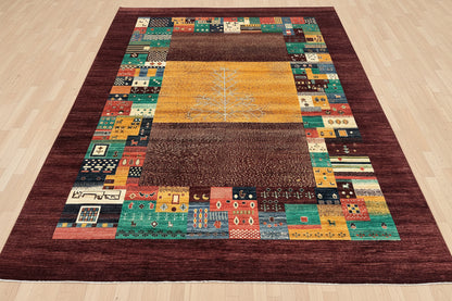 9X12 Tribal Gabbeh Handmade Wool Tribal Rug # 14736