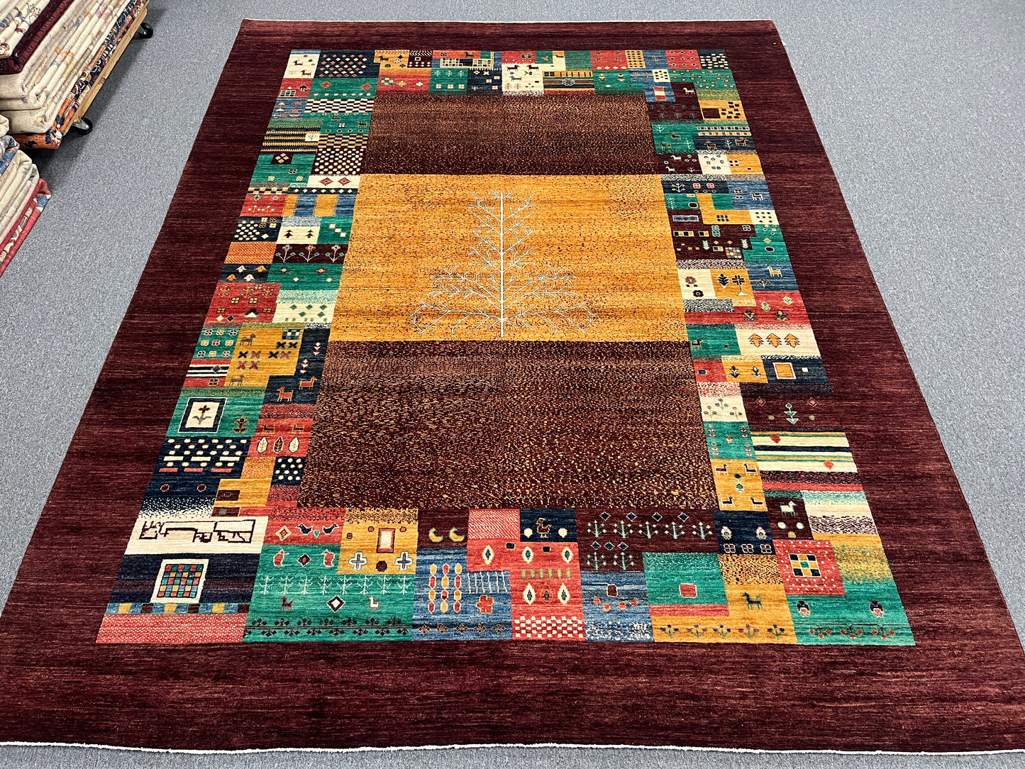 9X12 Tribal Gabbeh Handmade Wool Tribal Rug # 14736