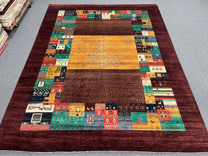 9X12 Tribal Gabbeh Handmade Wool Tribal Rug # 14736