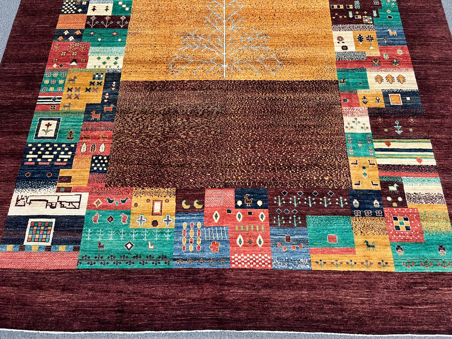 9X12 Tribal Gabbeh Handmade Wool Tribal Rug # 14736