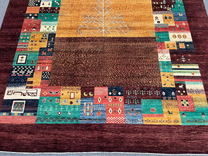 9X12 Tribal Gabbeh Handmade Wool Tribal Rug # 14736