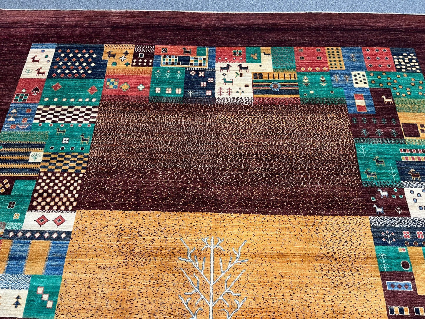 9X12 Tribal Gabbeh Handmade Wool Tribal Rug # 14736