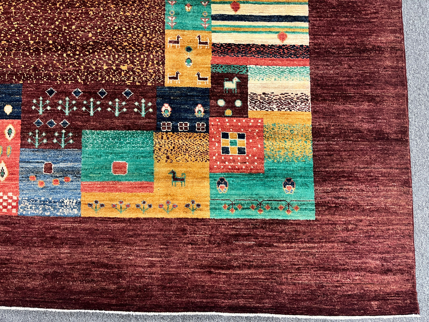 9X12 Tribal Gabbeh Handmade Wool Tribal Rug # 14736