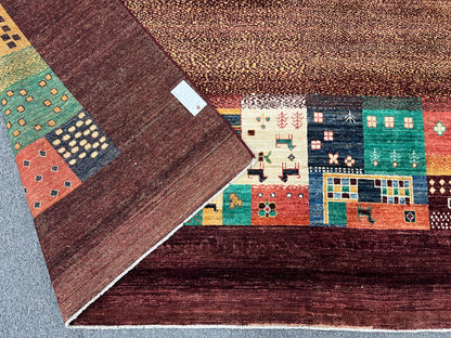 9X12 Tribal Gabbeh Handmade Wool Tribal Rug # 14736