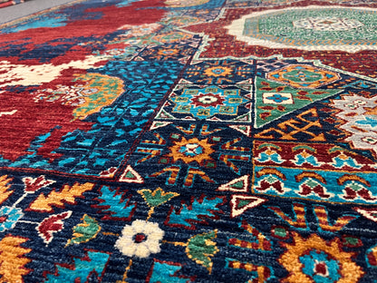 9X12 Mamluk Multicolor Handmade Wool Rug # 14704