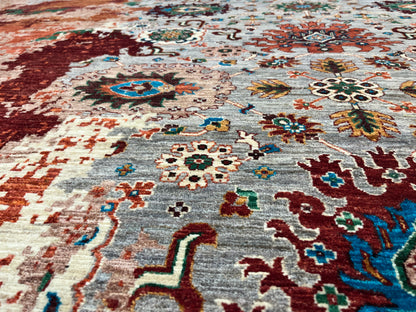 9X12 Mamluk Multicolor Abstract Handmade Wool Rug # 14722