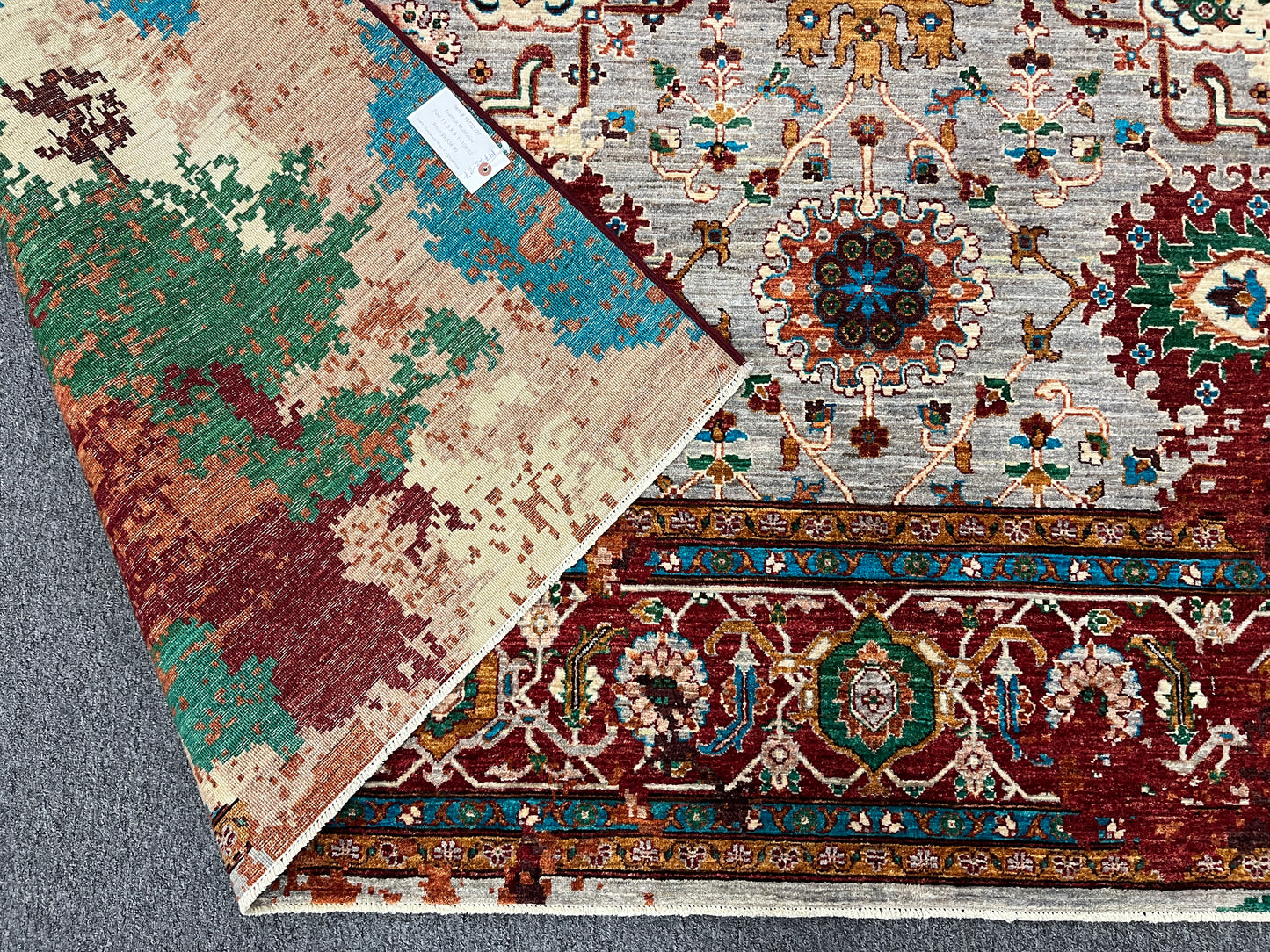 9X12 Mamluk Multicolor Abstract Handmade Wool Rug # 14722