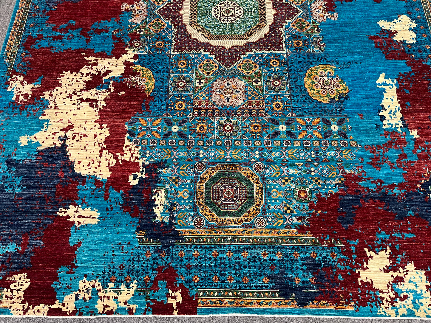 9X12 Mamluk Multicolor Handmade Wool Rug # 14703