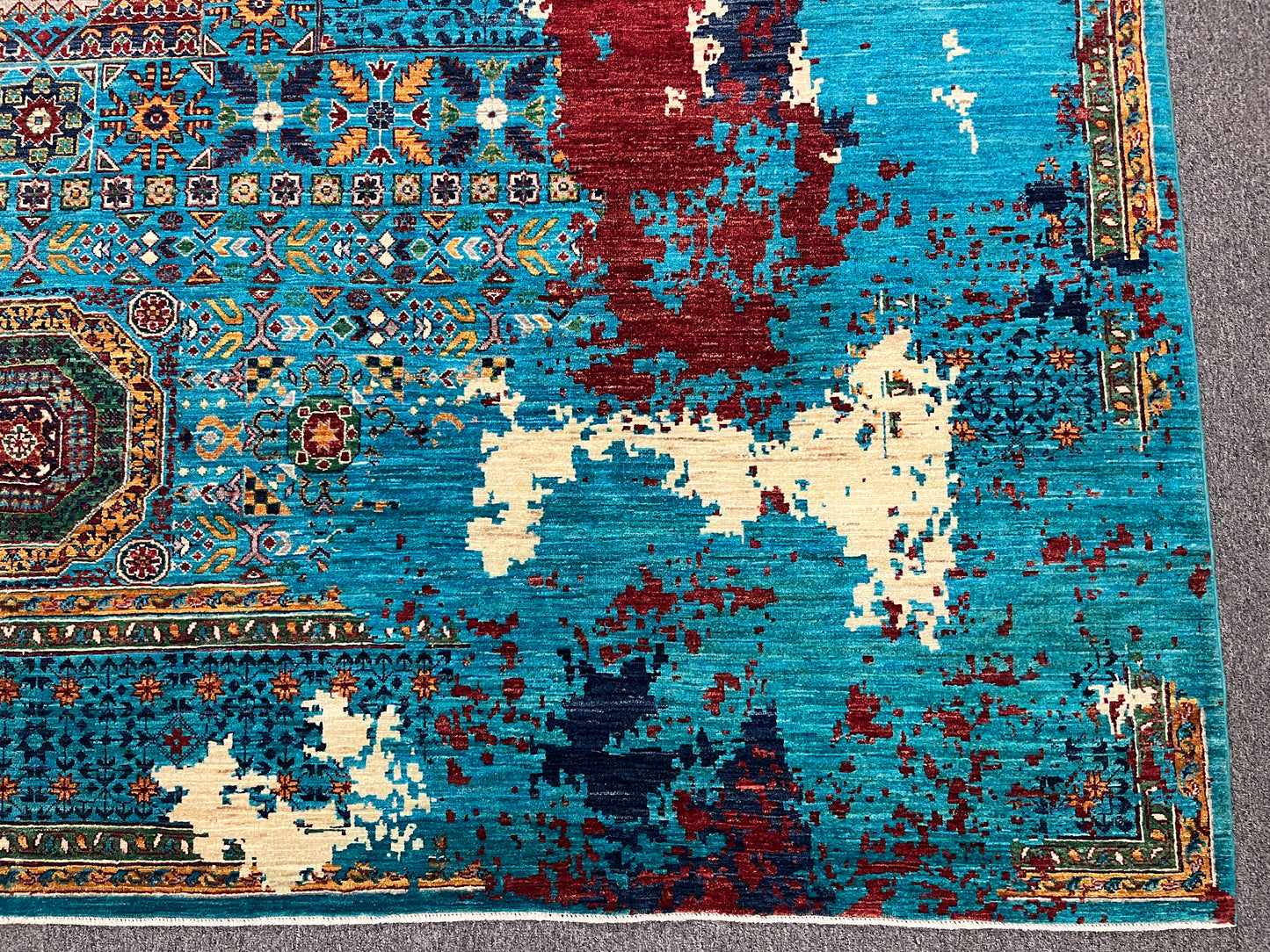 9X12 Mamluk Multicolor Handmade Wool Rug # 14703