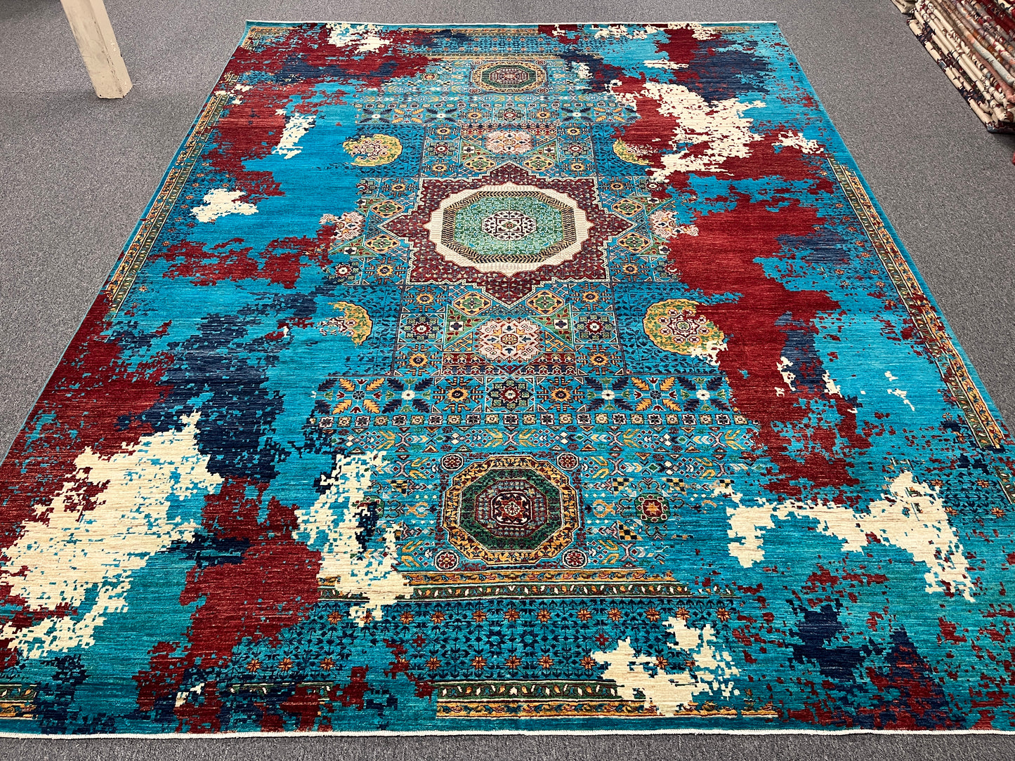 9X12 Mamluk Multicolor Handmade Wool Rug # 14703